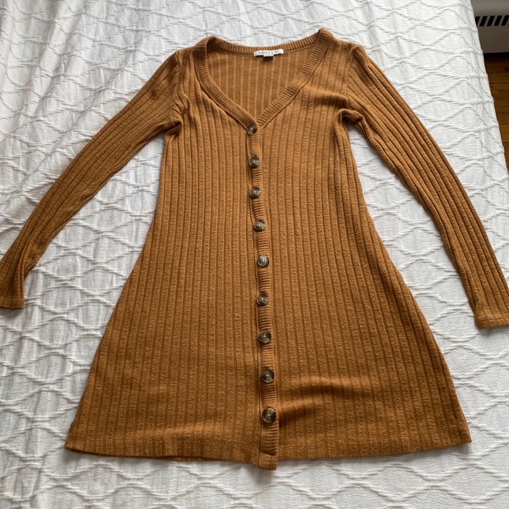 AMERICAN EAGLE BUTTON DOWN KNIT MINI SWEATER DRESS
